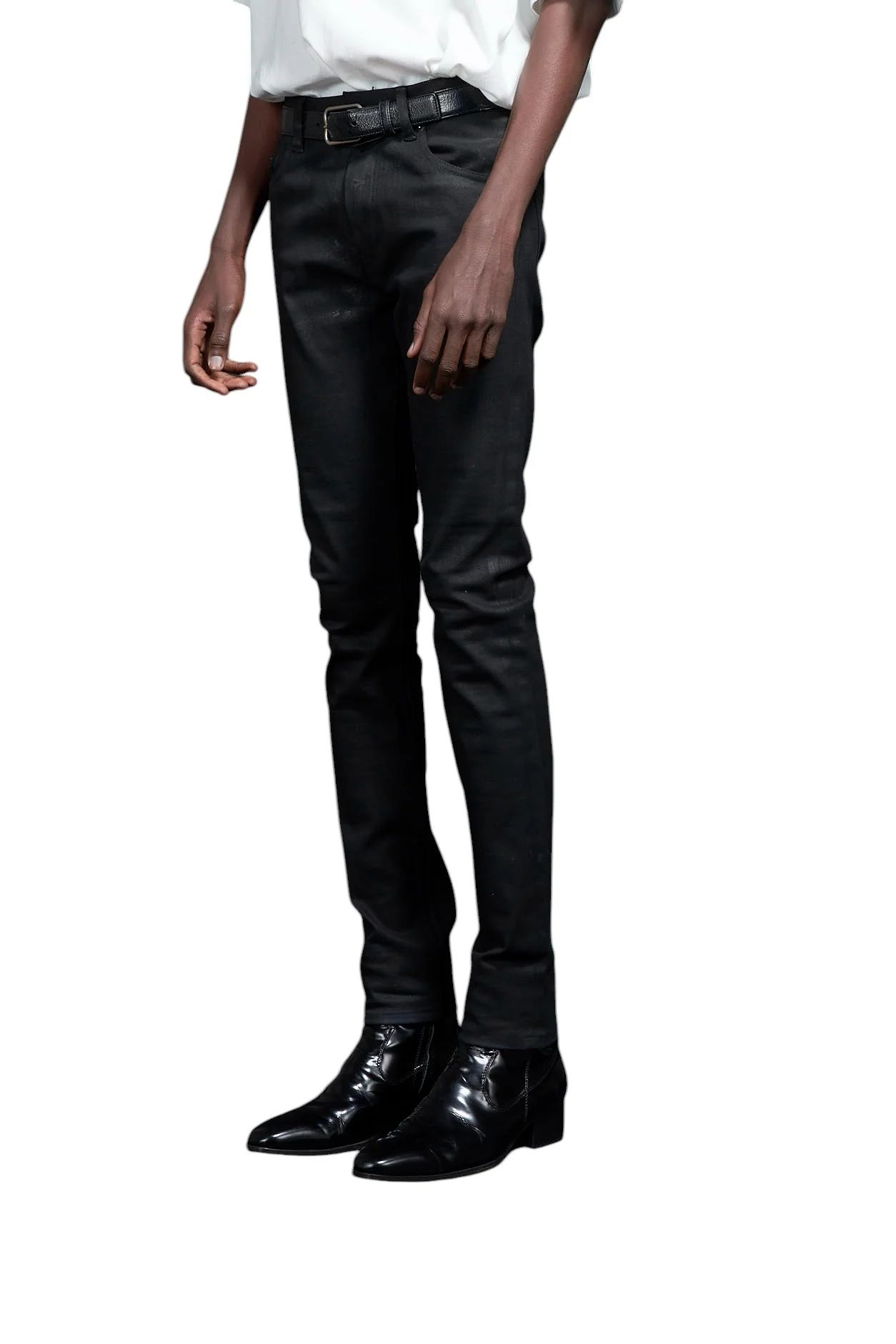 Black Coating EX Fit Leggings Denim Pants ブラックコーティングレギンスデニム