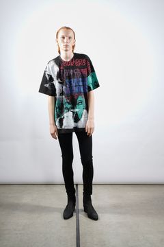 "TEST T" グラフィックプリント 半袖Tシャツ ブラック