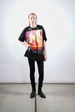 THE ENTROPICAL プリント半袖Tシャツ ブラック