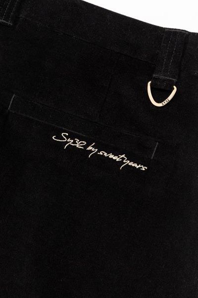 フロントプリーツ プリント スカート ブラック