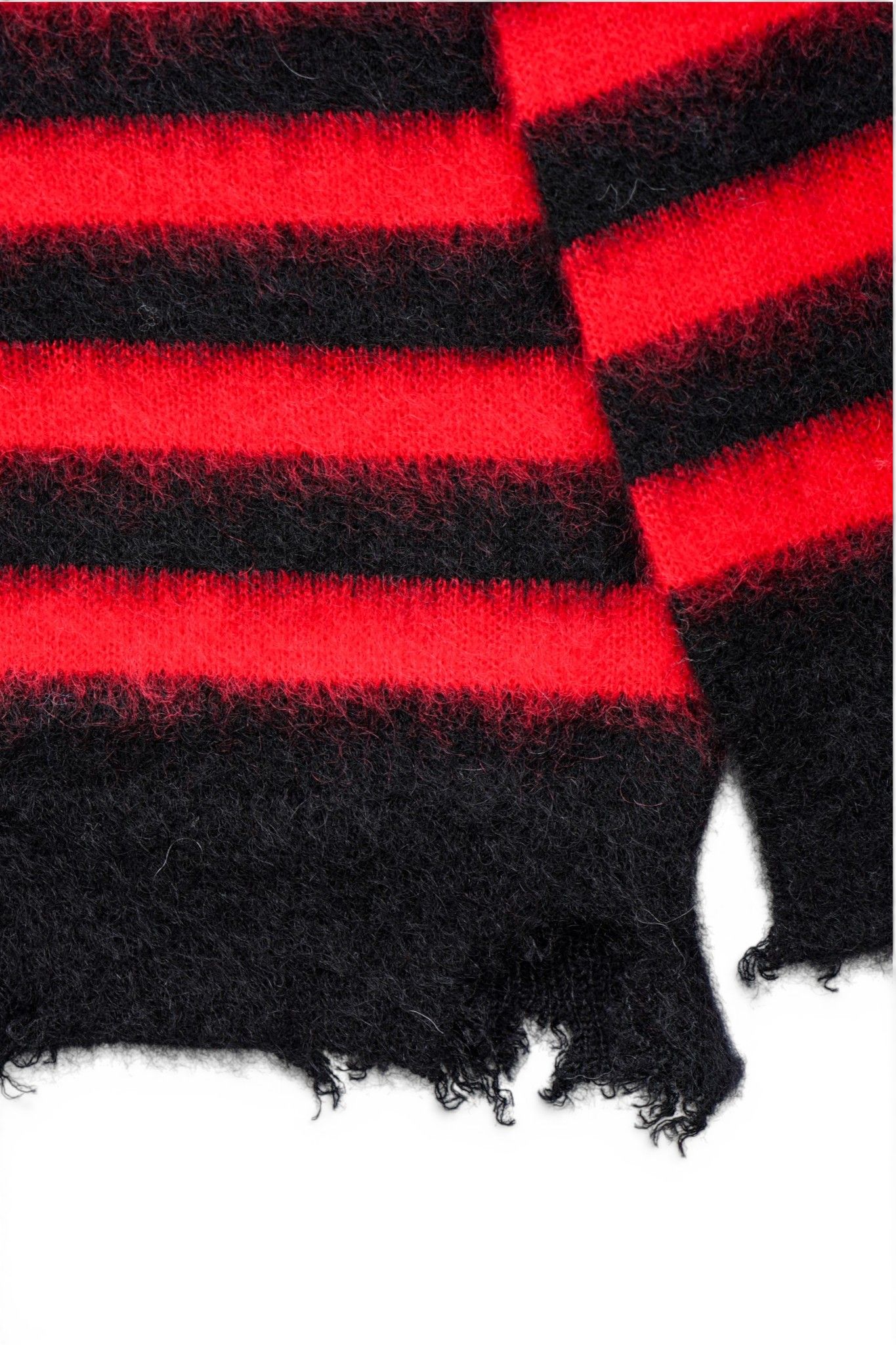 ランダム マリン ボーダーニット Random Marine Border Crashed Knit BLACKxRED