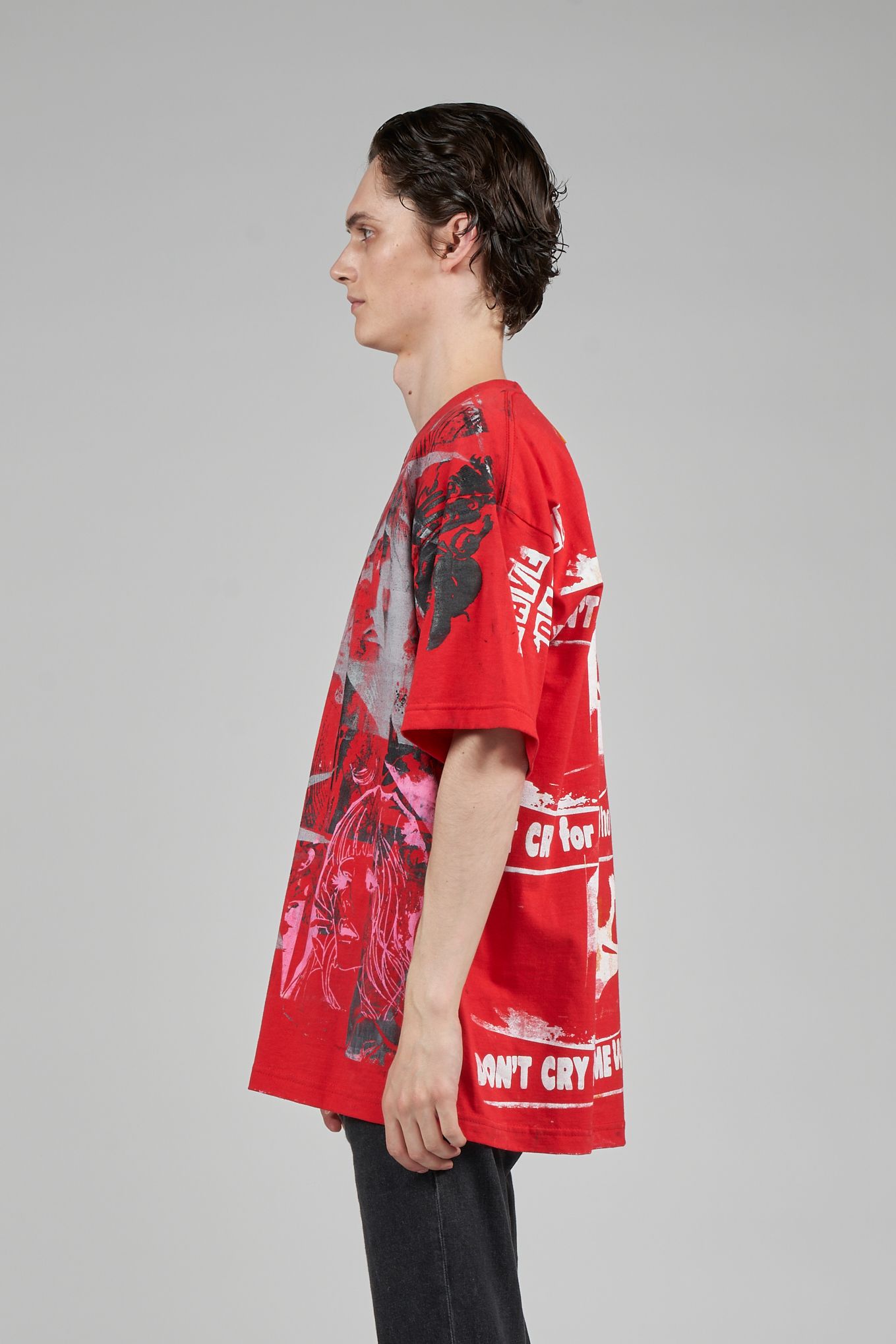 "TEST T" グラフィックプリント 半袖Tシャツ レッド (one and only)