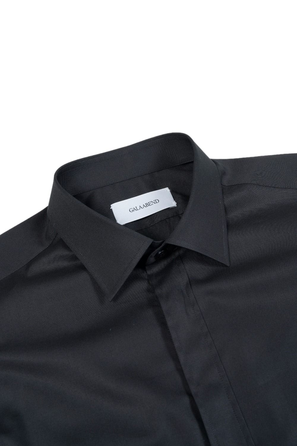 50's ブロードストレッチ レギュラーシャツ with ビッグボウタイ BLACK