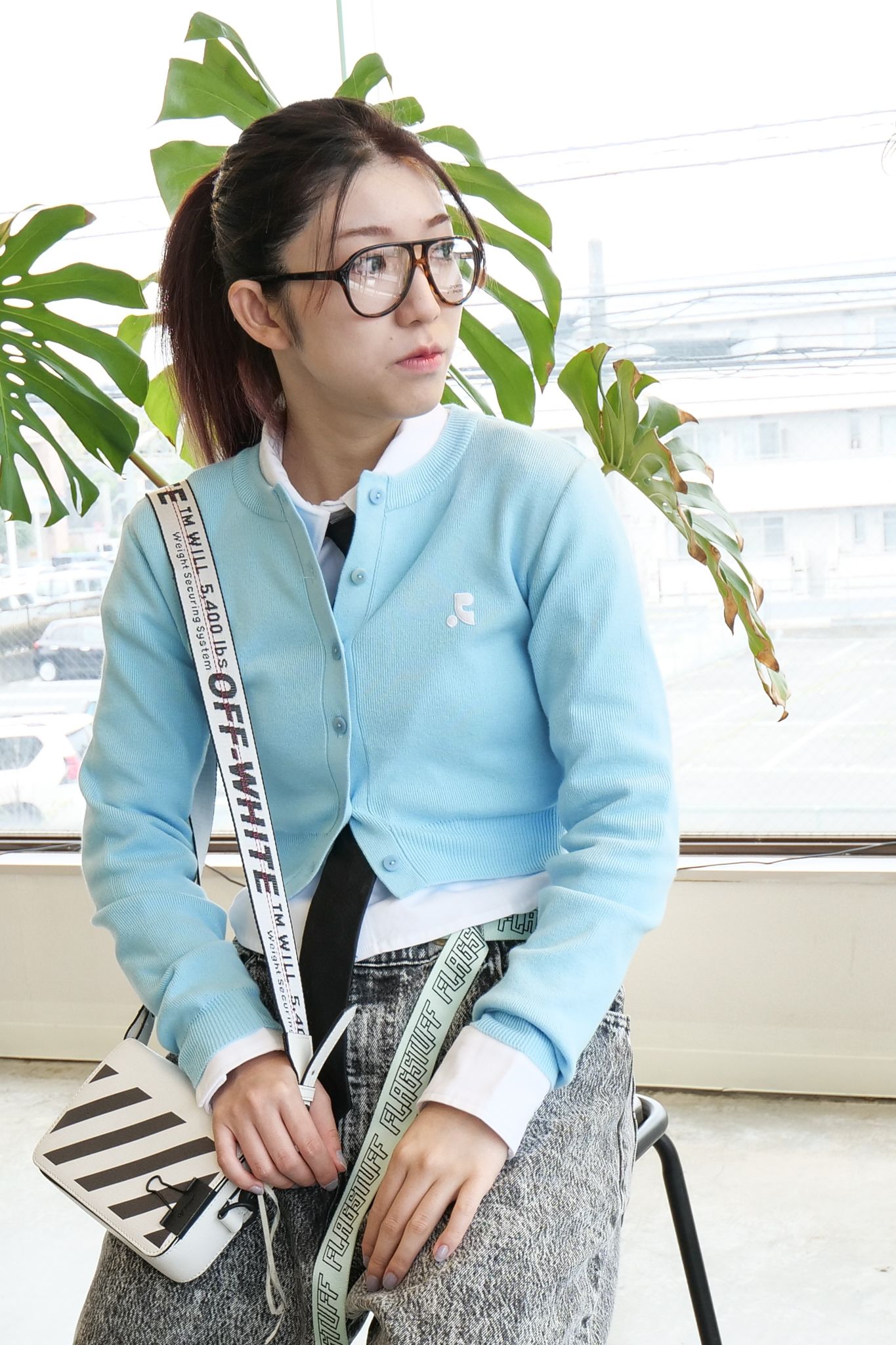 【REST&RECREATION】CROPPED CARDIGAN BEIGE & SKYBLUE