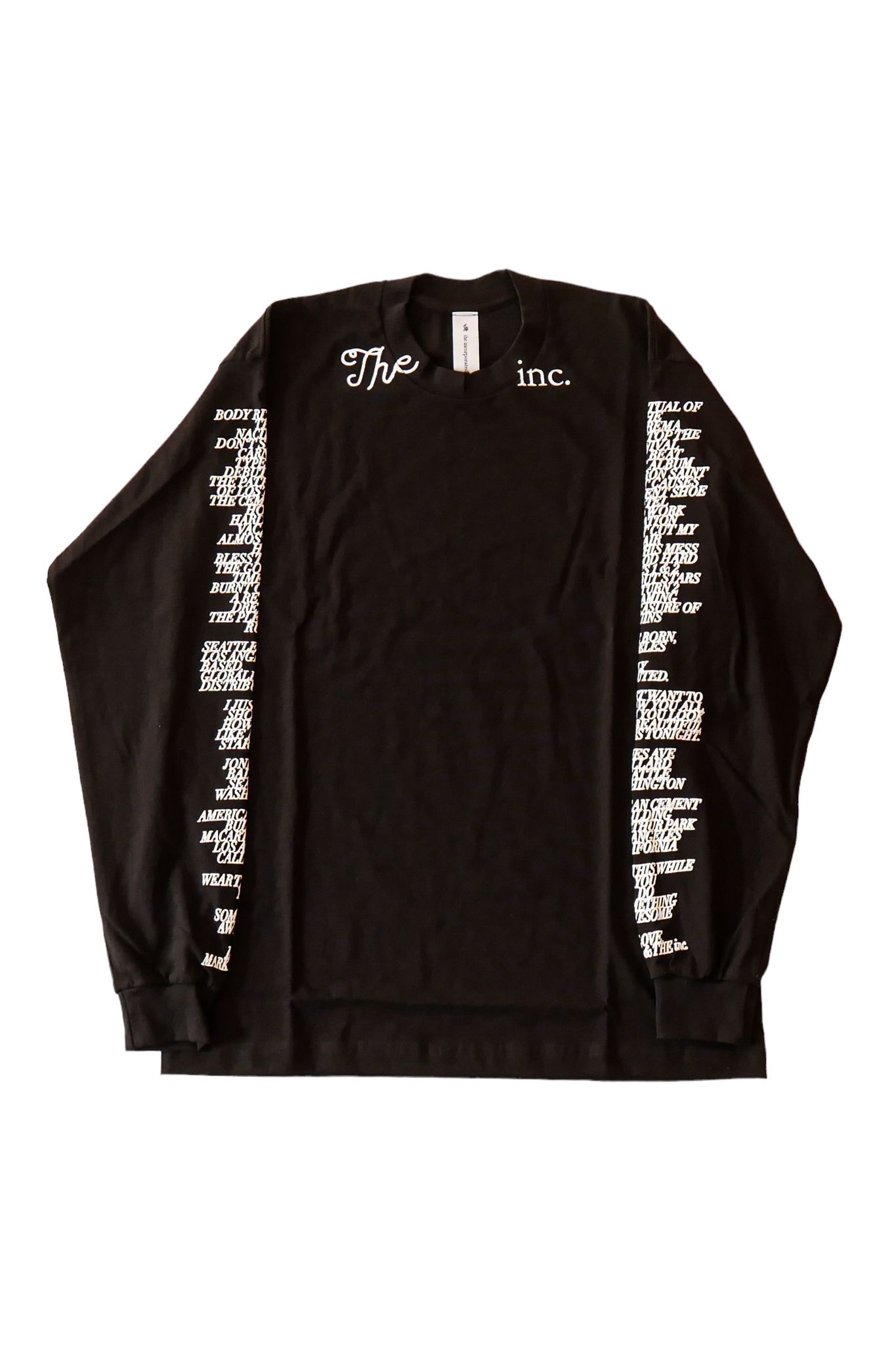 THE BLANK プリント 長袖 Tシャツ ブラック