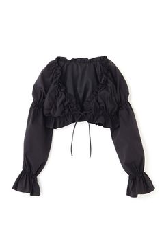 ギャザー ショートボレロ BLACK