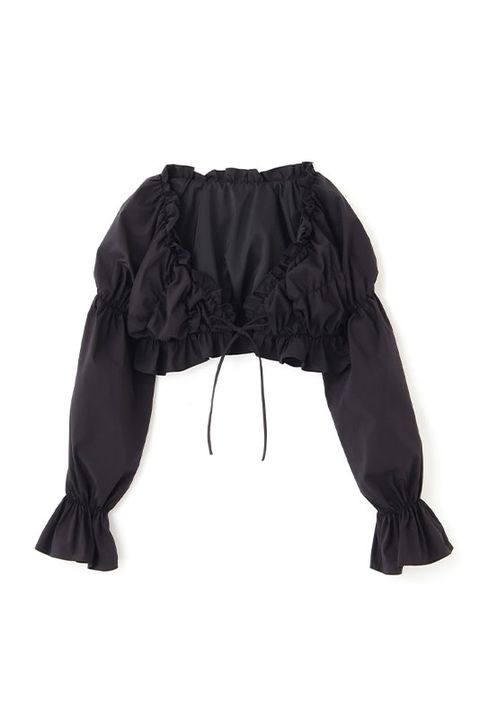 ギャザー ショートボレロ BLACK