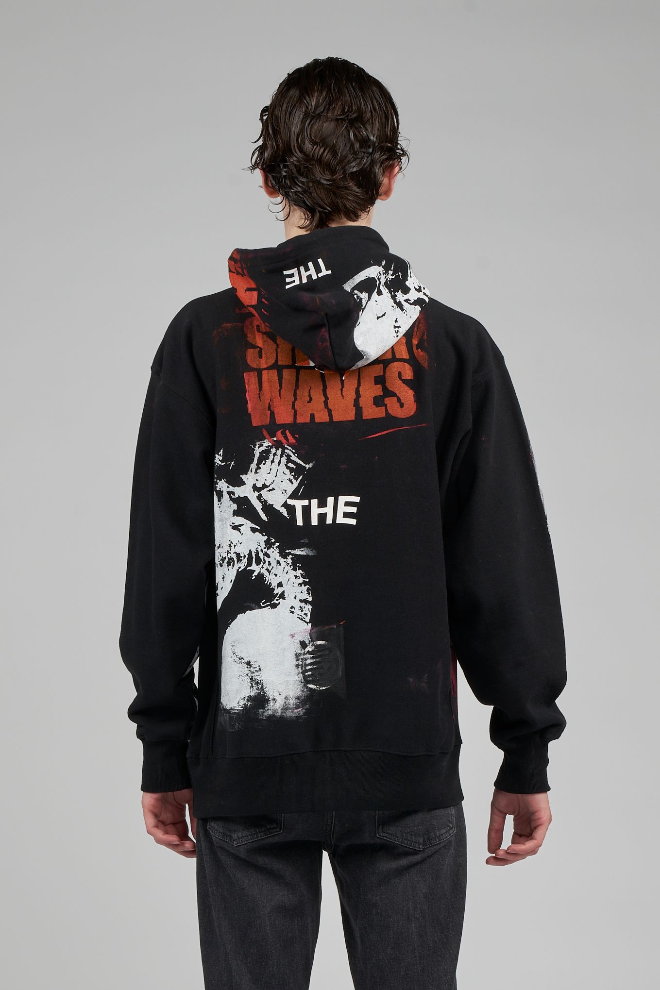 "TEST HOODY" SHOCK WAVES グラフィックプリント パーカー ブラック (one and only)