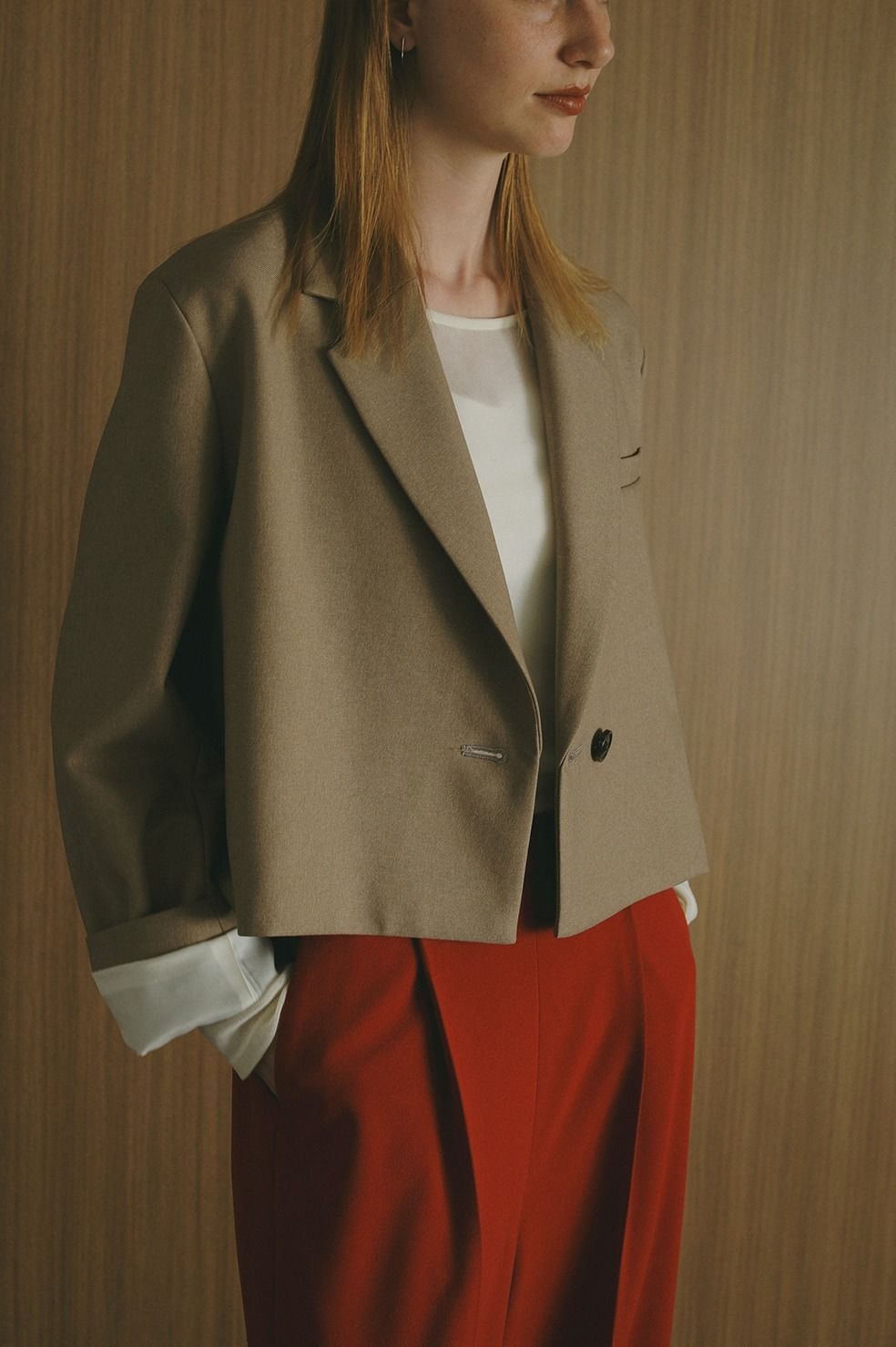 ショート ワイド ジャケット SHORT WIDE JACKET ベージュ