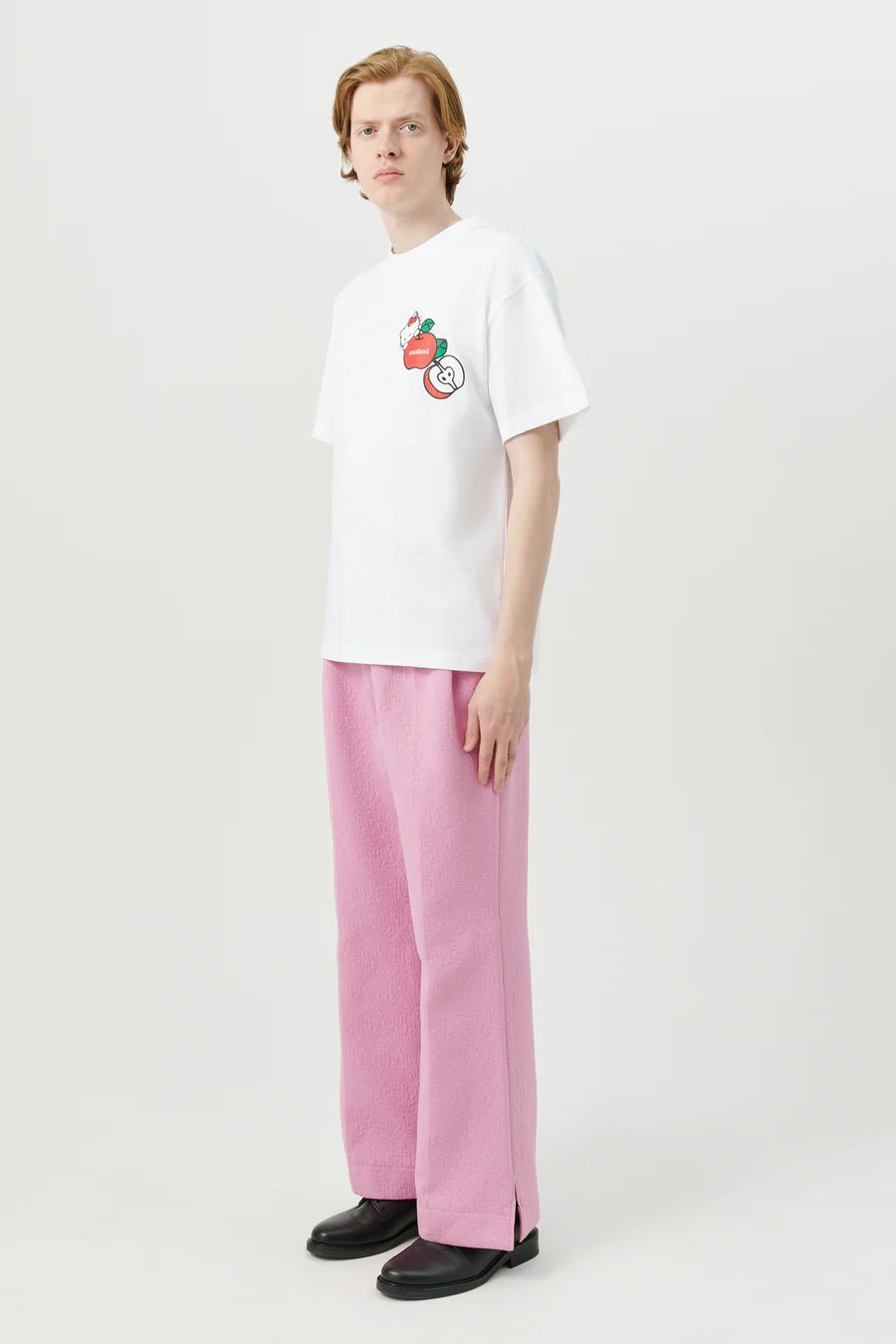 soulland×ハローキティ コラボ アップルプリント 半袖Tシャツ ホワイト