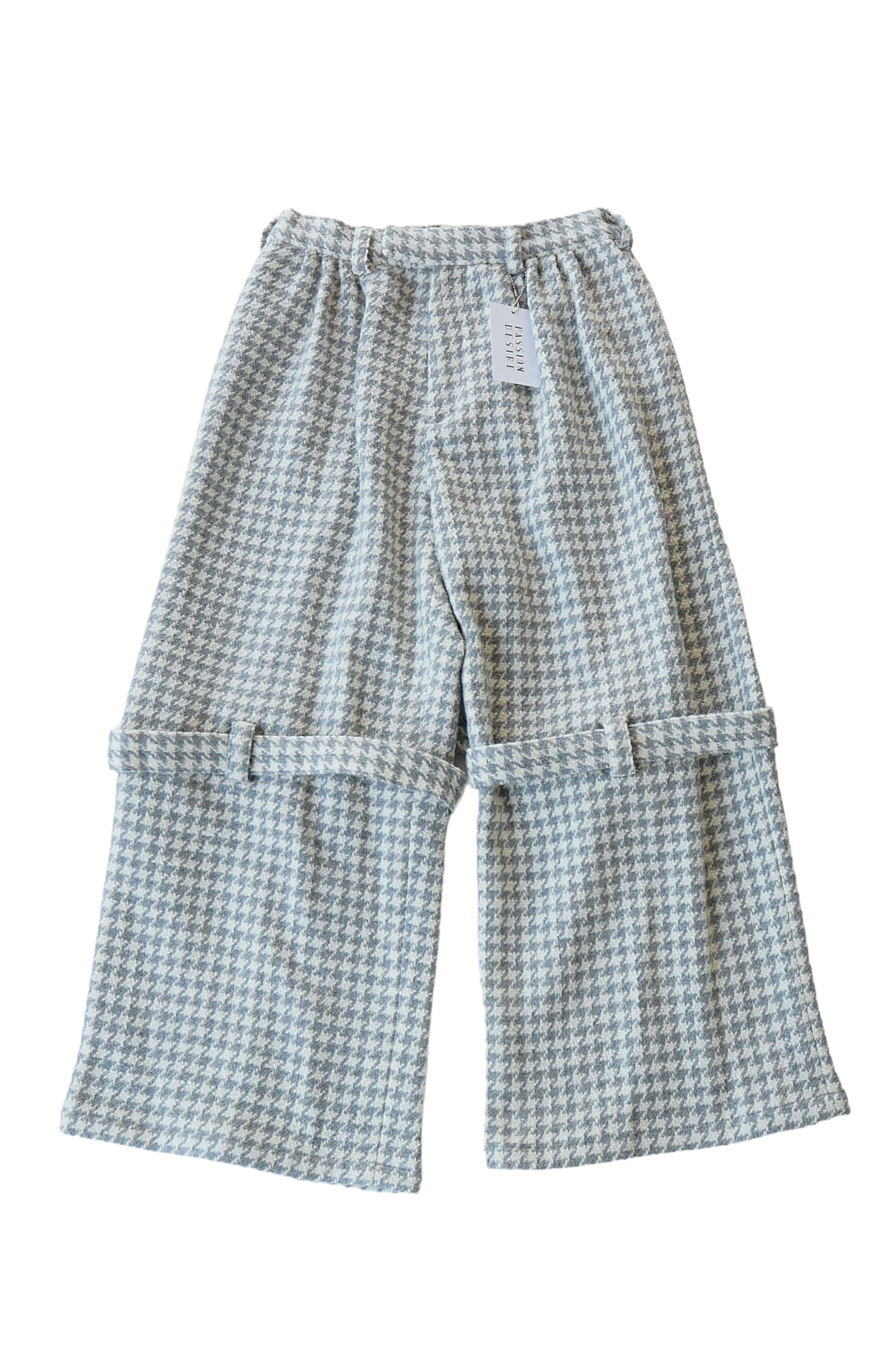 ツイード ボンデージ ワイドパンツ