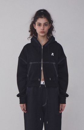 RR ステッチ クロップド ジップアップ フーディー