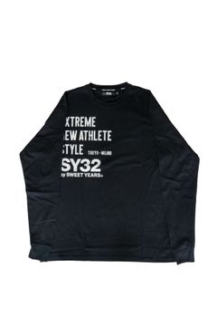 Listing Logo Long Sleeve Tee-shirt ブラック x ホワイト