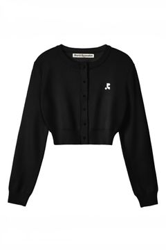 【REST&RECREATION】Cropped Shirt & Crepped Cardigan BLACK