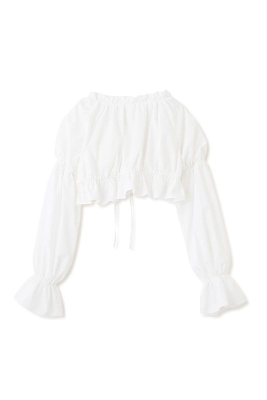 ギャザー ショートボレロ WHITE