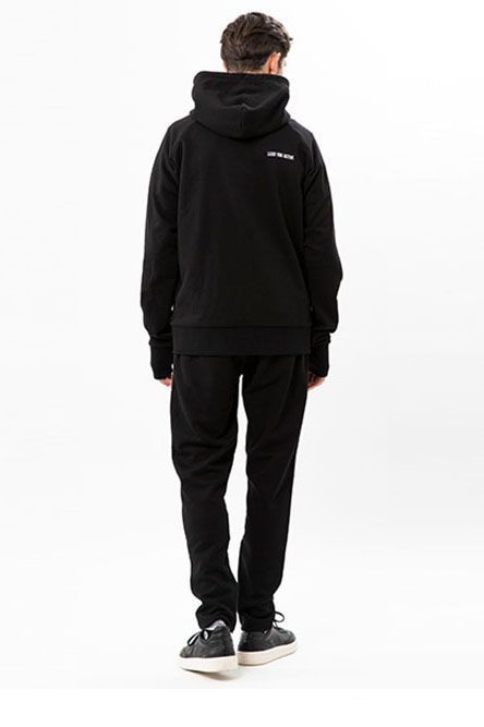 ベーシックスウェット裾ジップパンツ ネイビー