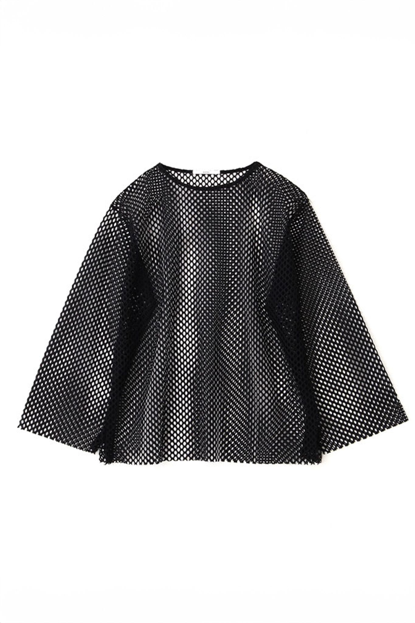 ボックスシルエット メッシュ プルオーバー BLACK
