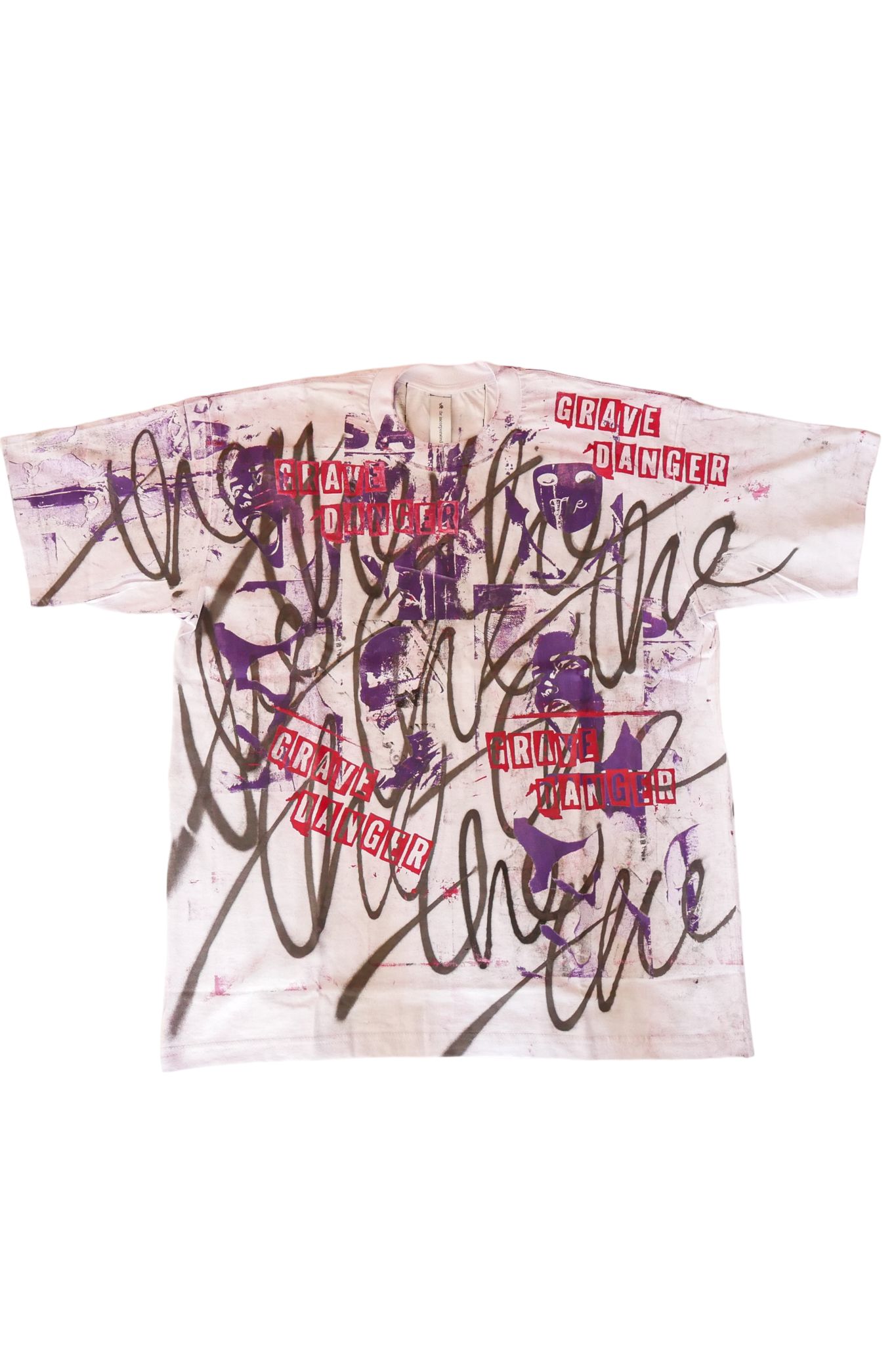 "TEST T" GRAVE DANGER グラフィックプリント 半袖Tシャツ ホワイト (one and only)