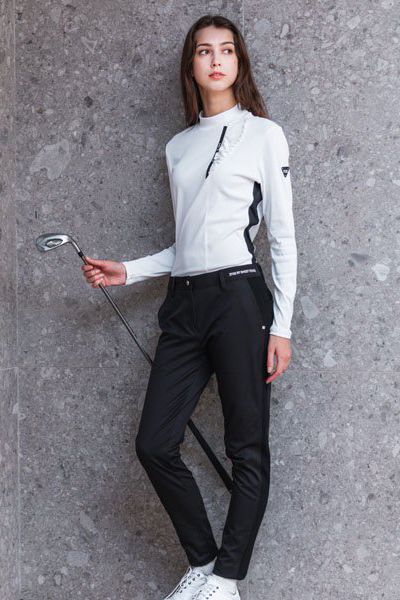 CARVICO モックネック 長袖Tシャツ ホワイト