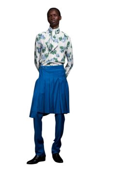 Pixel Flower Print Ribbon Shirt ピクセルフラワーリボンシャツ