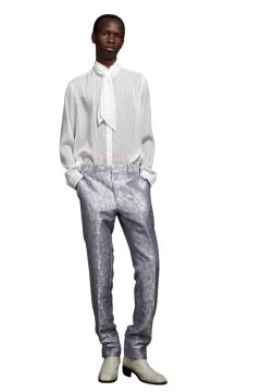 Sheer Stripe Ribbon Shirt シアーストライプリボンシャツ