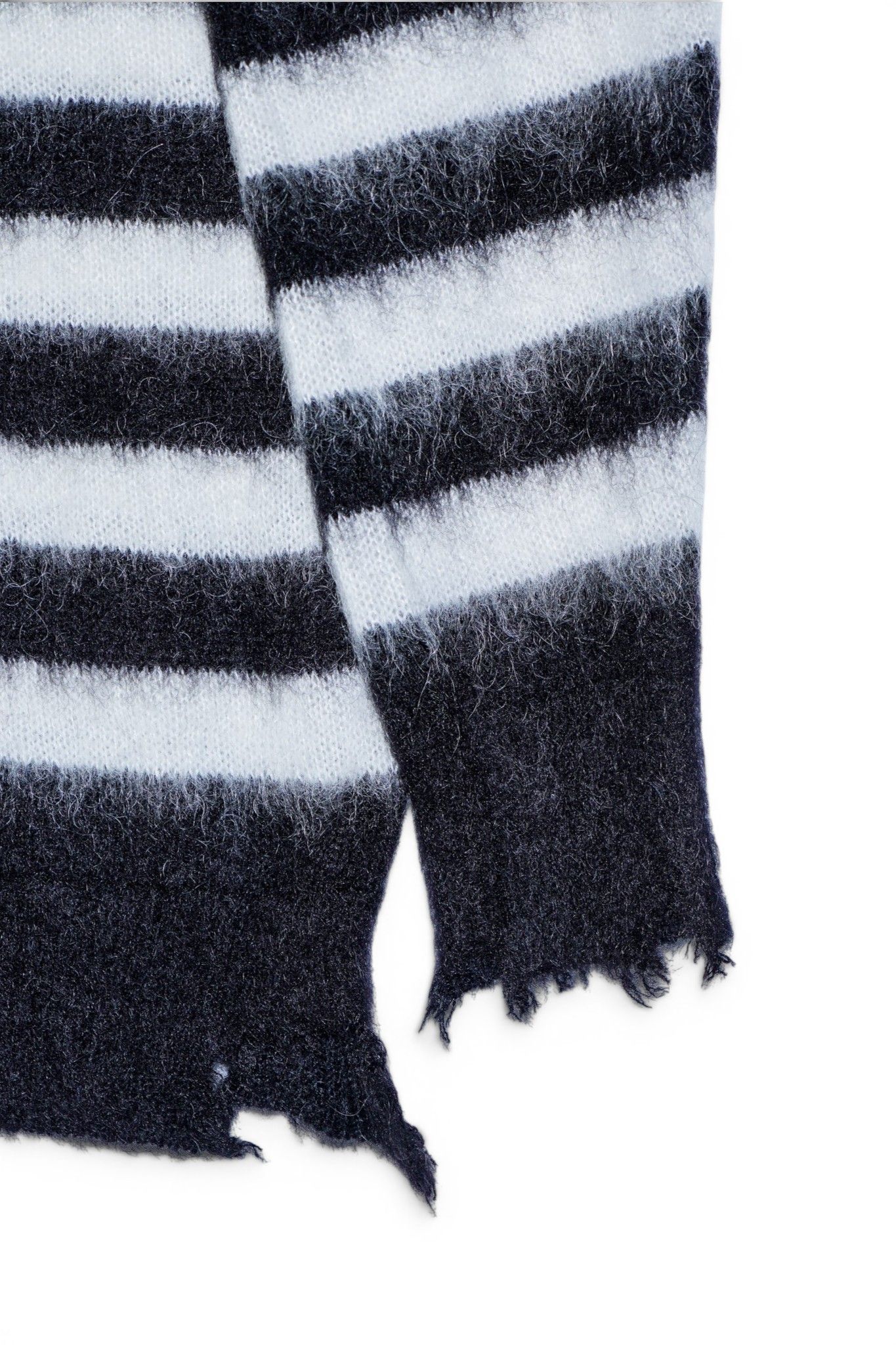 ランダム マリン ボーダーニット Random Marine Border Crashed Knit BLACKxWHITE
