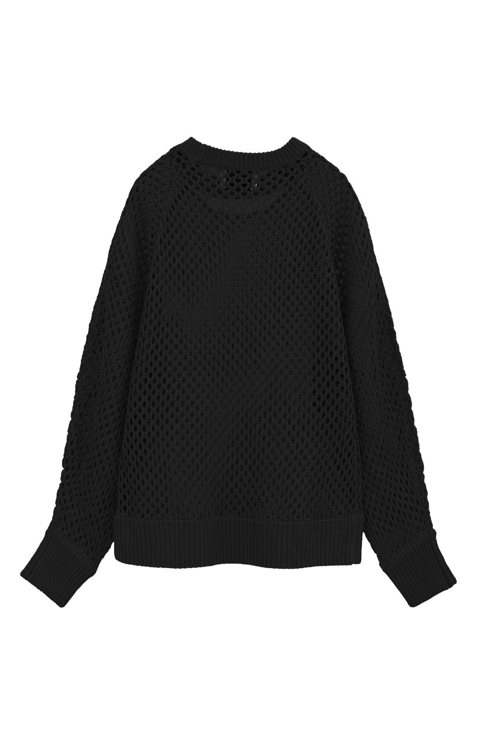 MANOF - Mesh Knit Tops メッシュニット ブラック | 3RD[i]VISION SHOP 