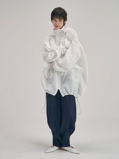 【MECRE】 ヘムタックスクイーズデニム