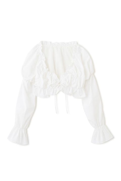 ギャザー ショートボレロ WHITE