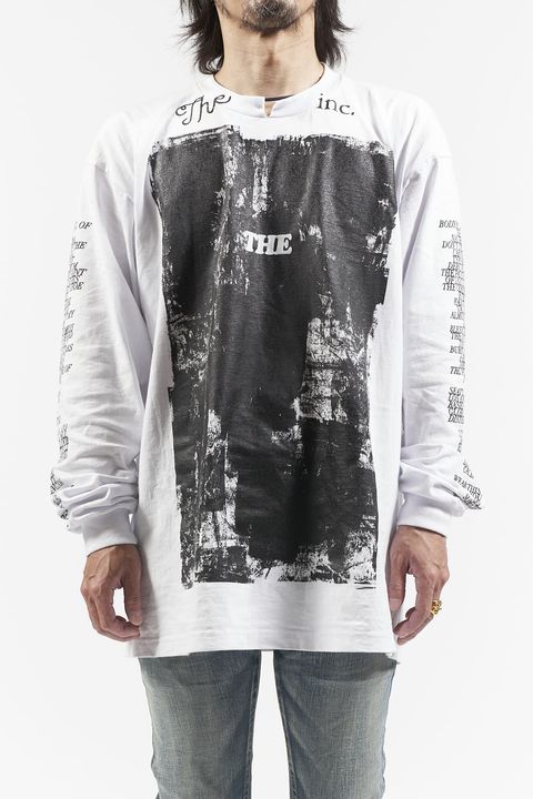 THE PAINTED プリント 長袖 Tシャツ ホワイト