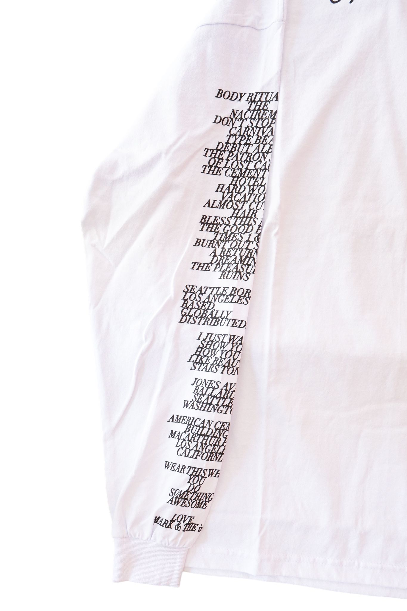 THE BLANK プリント 長袖 Tシャツ ホワイト
