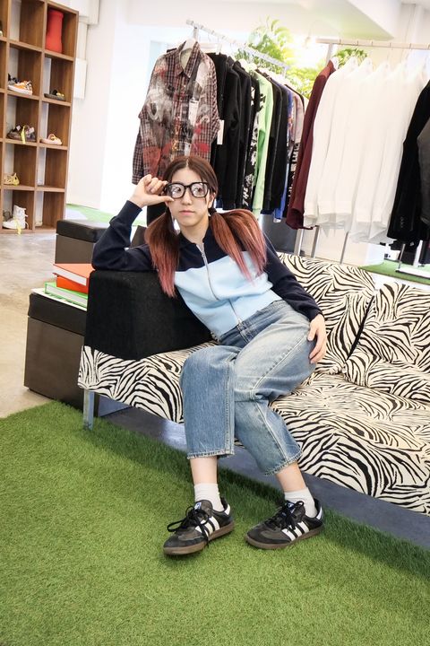 【REST&RECREATION】 2TONE ZIPUP CARDIGAN Blue & Beige