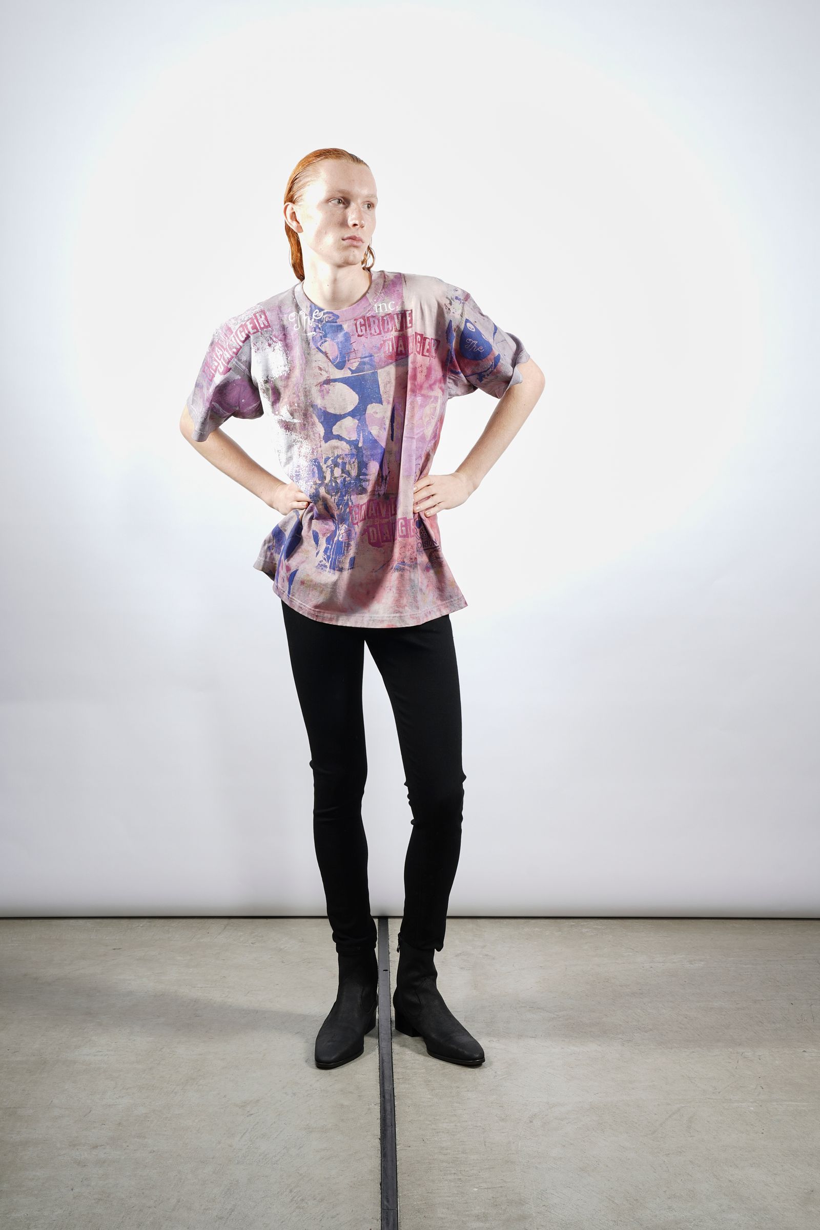 "TEST T" グラフィックプリント 半袖Tシャツ タイダイ