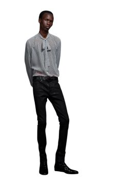 Over Dots tiny Ribbon Shirt オーバードットタイニーリボンシャツ