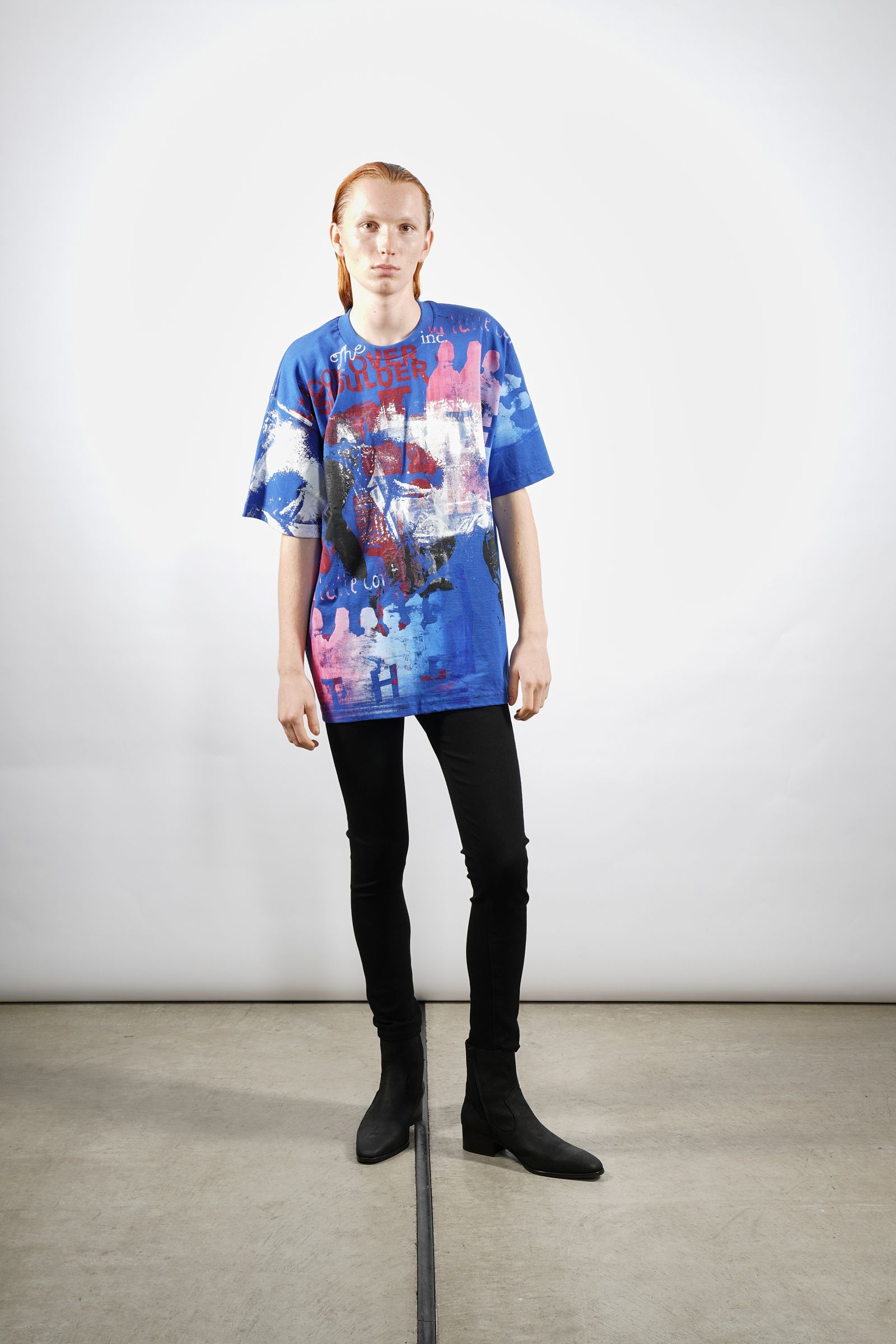 "TEST T" グラフィックプリント 半袖Tシャツ ブルー