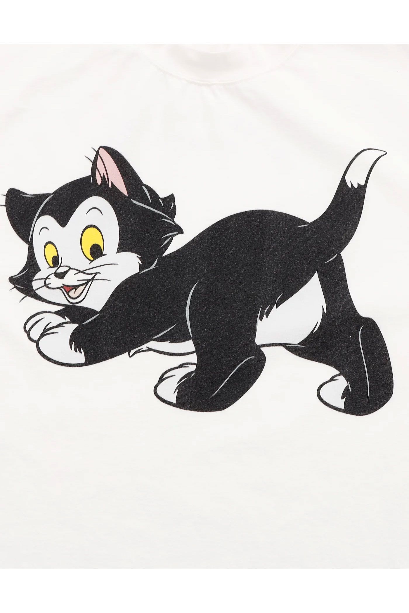 Disney × little sunny bite コラボ フィガロ プリント 半袖 ビッグTシャツ ホワイト