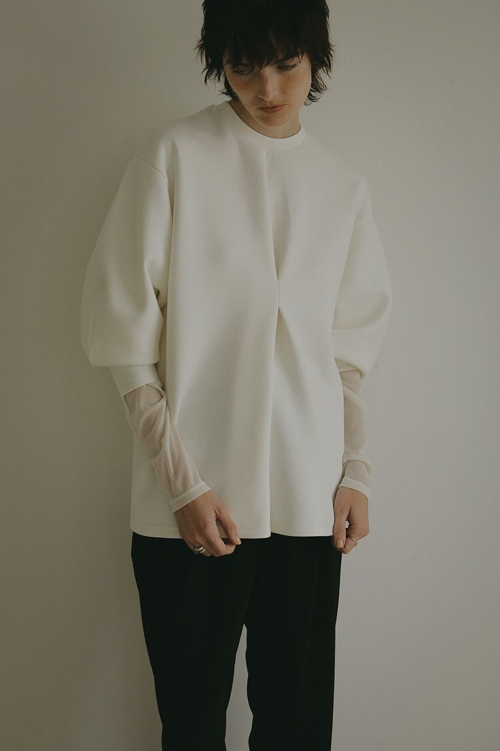 ウエスト タック カット トップス WAIST TUCK CUT TOPS ホワイト