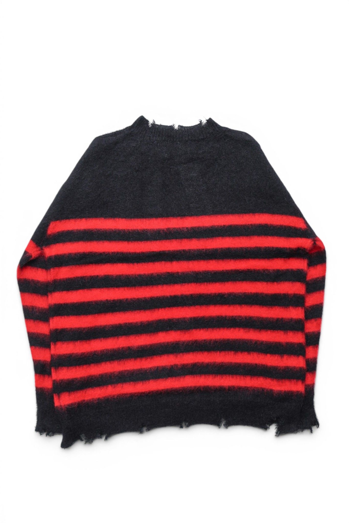 ランダム マリン ボーダーニット Random Marine Border Crashed Knit BLACKxRED