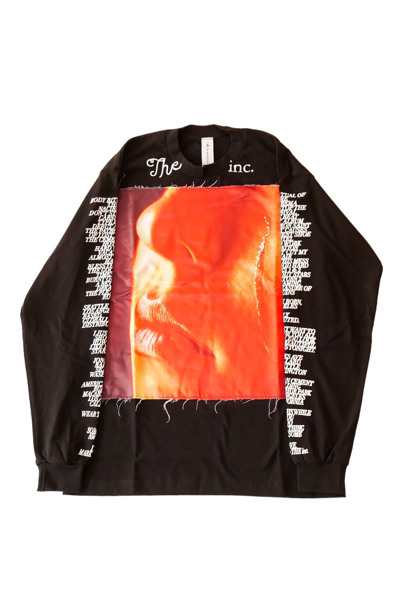 THE TEARS パッチ+プリント 長袖 Tシャツ ブラック