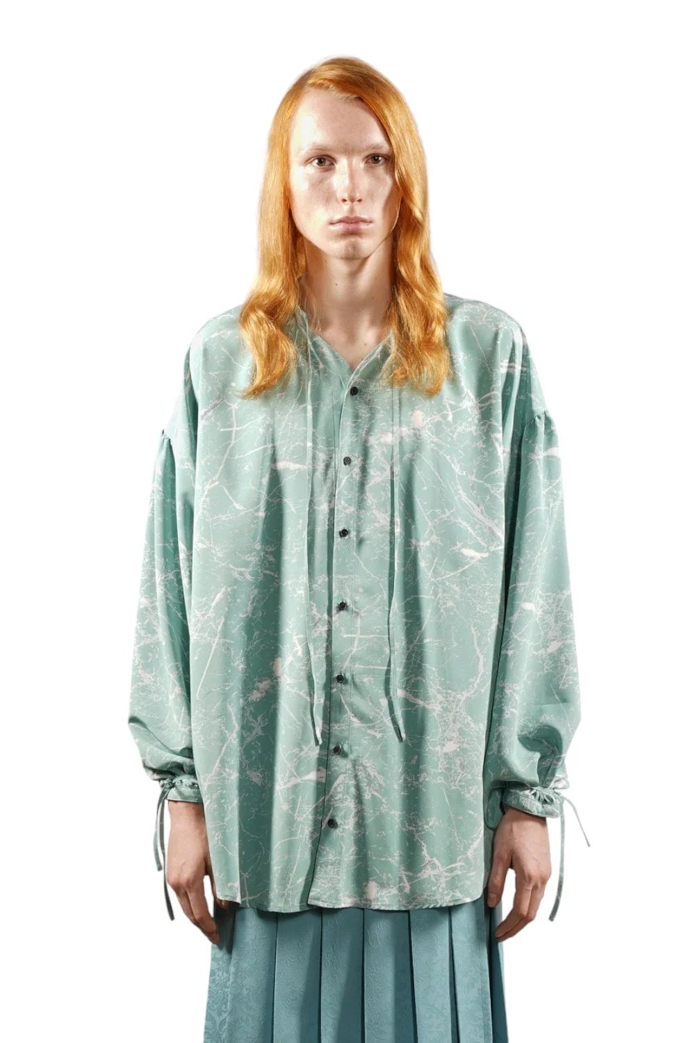 Painted Peach Faille Smock SH PALE BLUE スモック シャツ ペールブルー