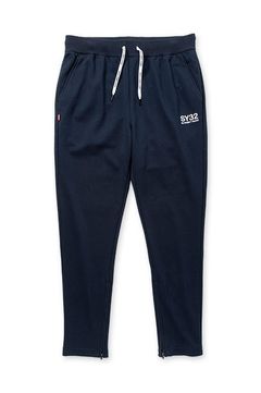 ベーシックスウェット裾ジップパンツ ネイビー