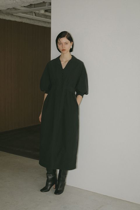 タイプライター ベルト ワンピース Black
