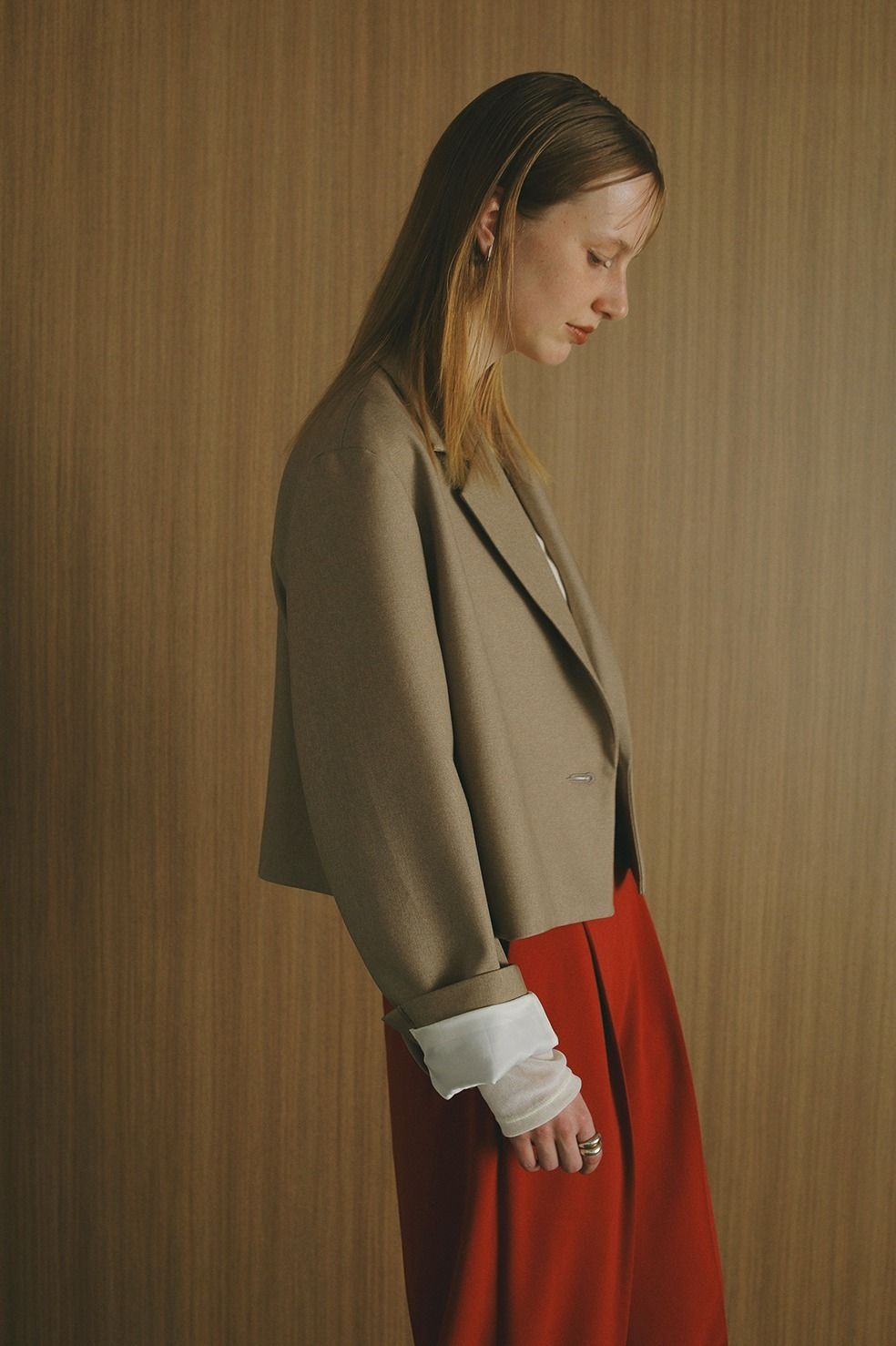 ショート ワイド ジャケット SHORT WIDE JACKET ベージュ