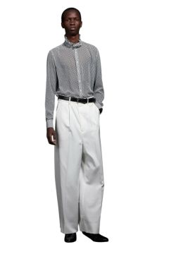 Over Dots Hi Neck Frill Shirt オーバードットハイネックフリルシャツ