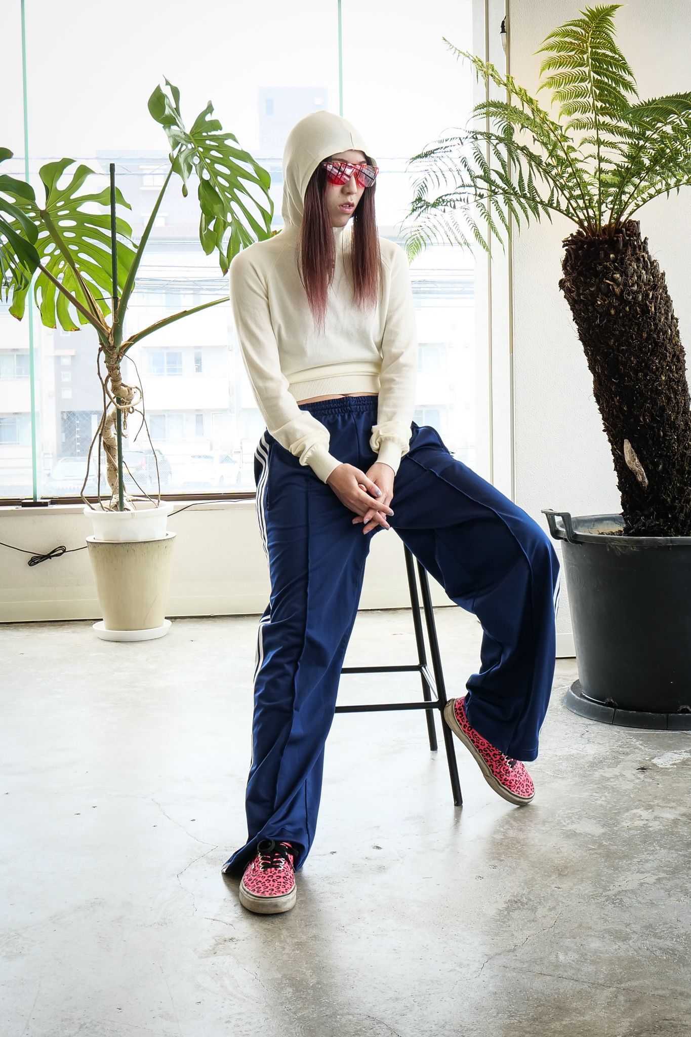 【REST&RECREATION】Knit Hoodie ivory