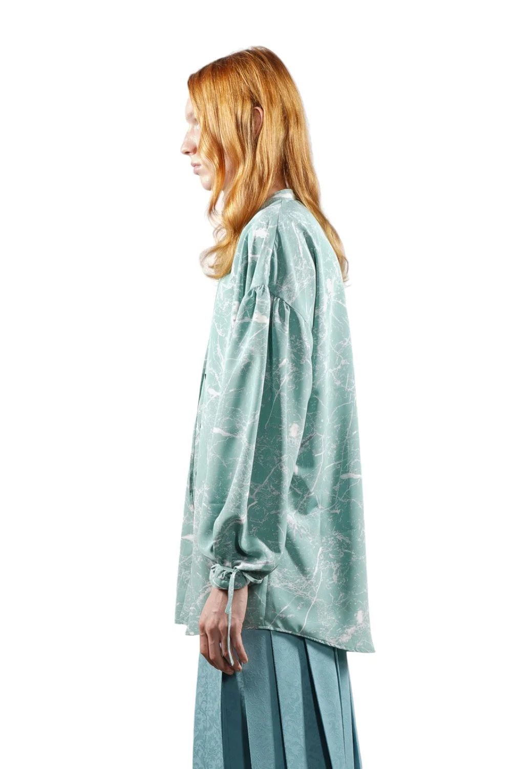 Painted Peach Faille Smock SH PALE BLUE スモック シャツ ペールブルー
