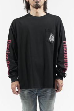 コットン L/S Tシャツ CHAIN ブラック