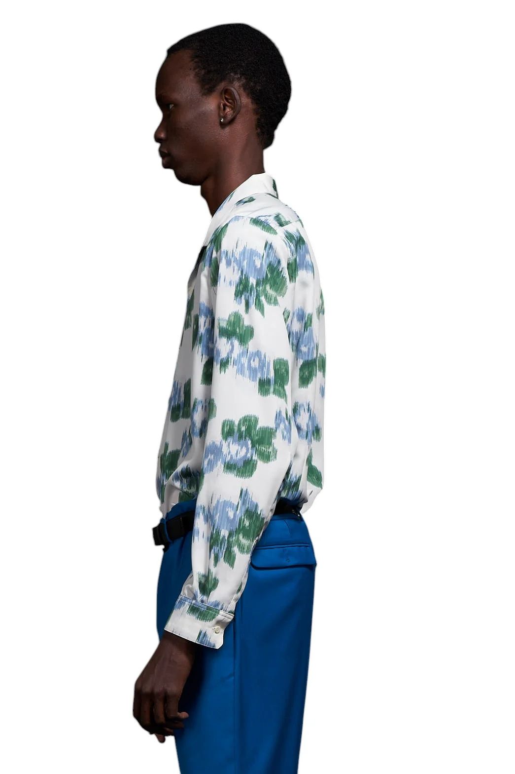 Pixel Flower Print Open Collar Shirt ピクセルフラワーオープンカラーシャツ