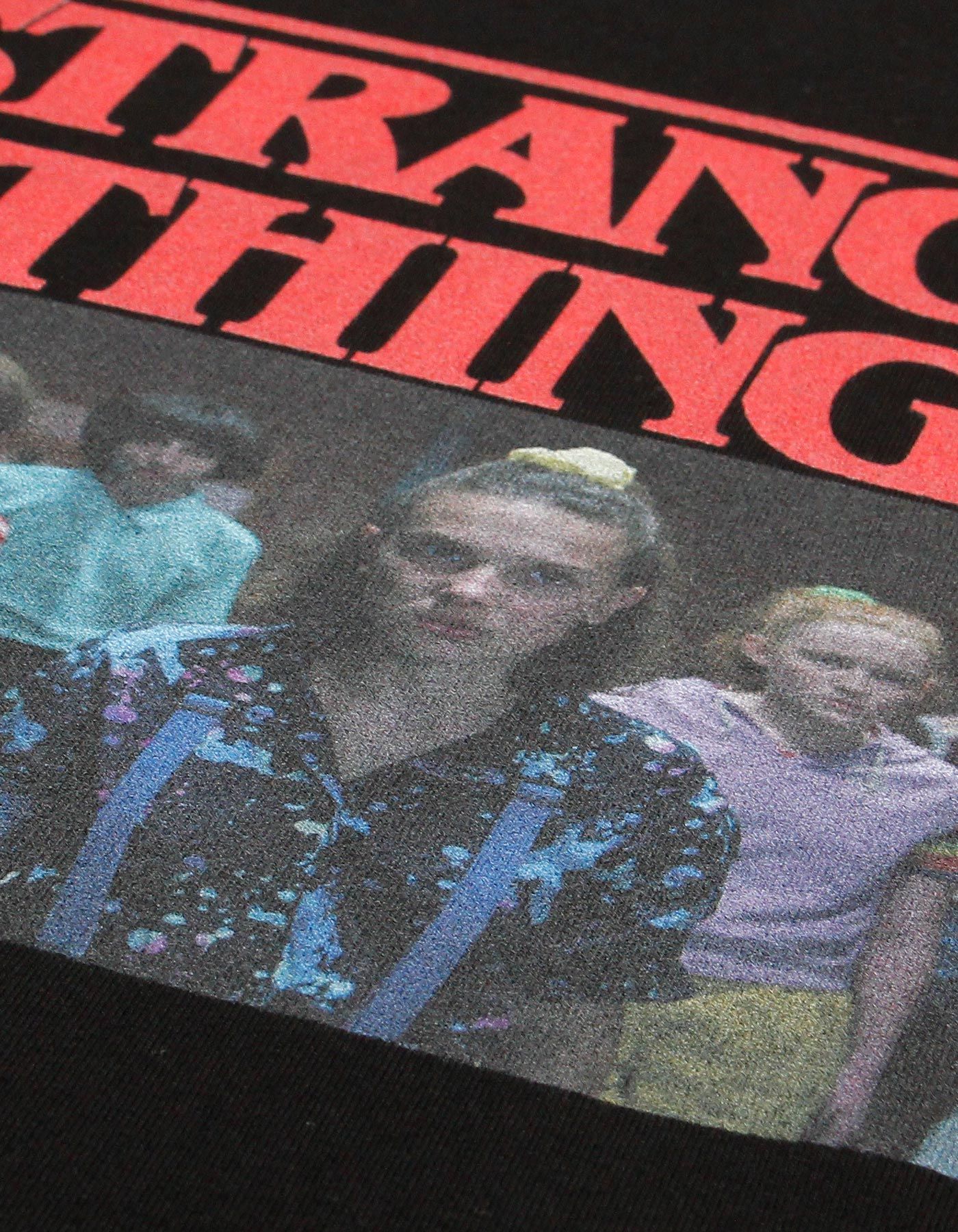 little sunny bite × Stranger Things コラボ プリント長袖Tシャツ ブラック