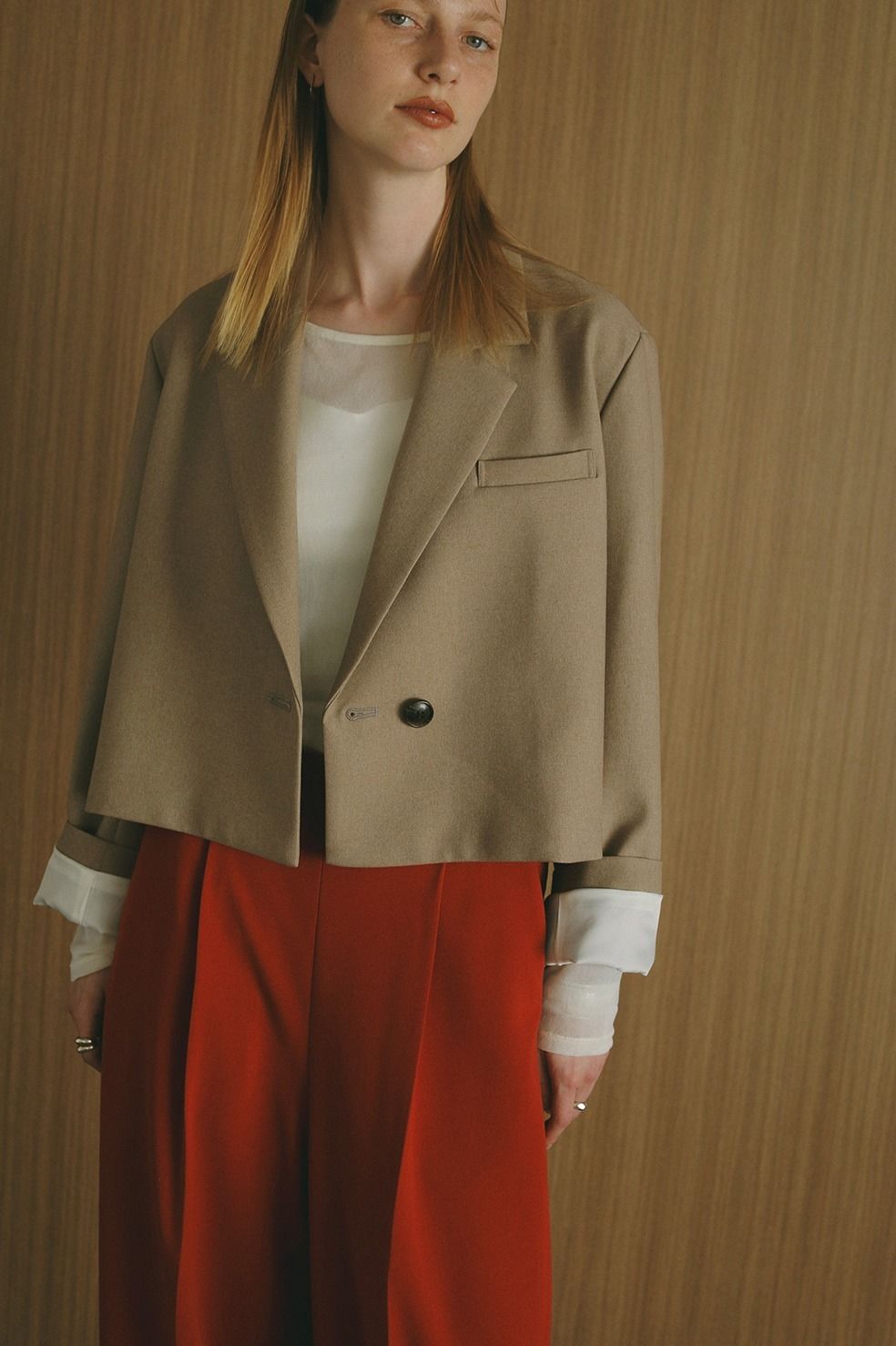 ショート ワイド ジャケット SHORT WIDE JACKET ベージュ